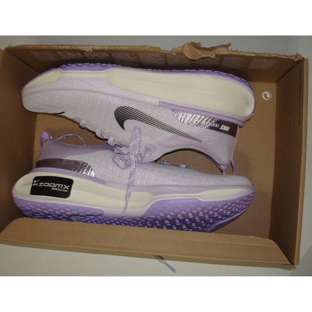 New $180 Womens Shoes Nike Zoom X Invincible Run 3 Purple 11.5 NIB White Black